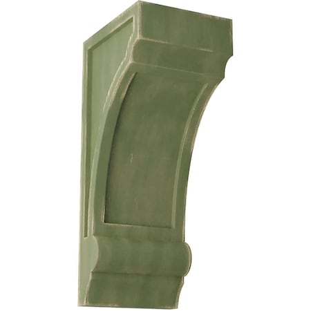 Ekena Millwork 4"W x 5"D x 10"H Diane Recessed Wood Vintage Decor Corbel, Restoration Green CORWD04X05X10DIGR